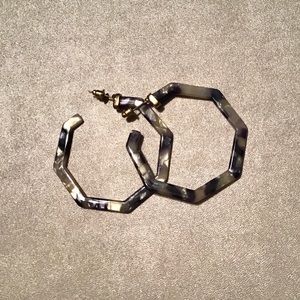 Purple + White Hoop Earrings 💕